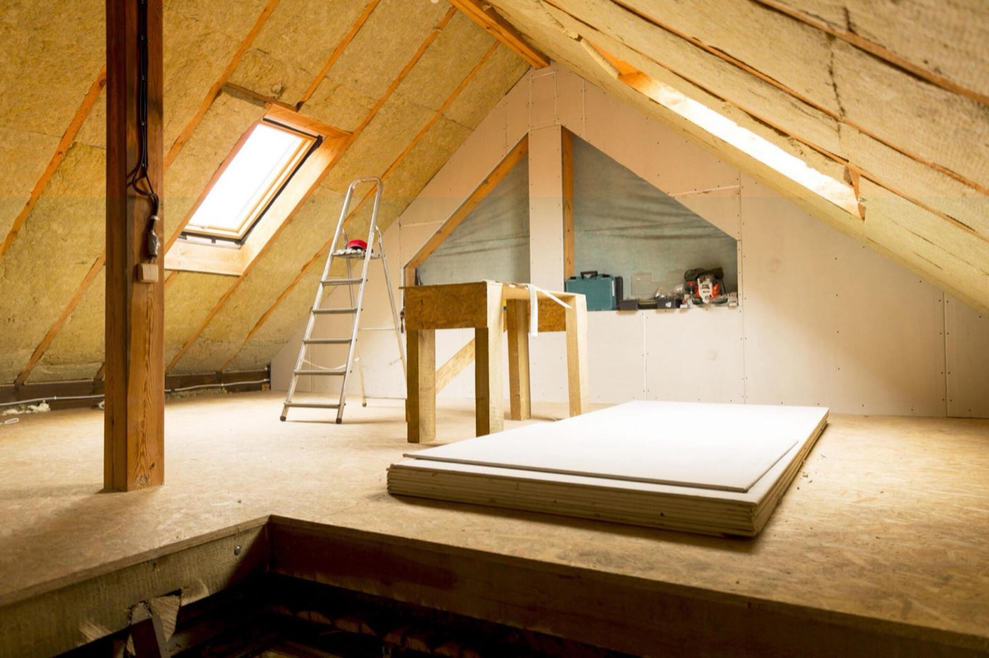 Attic insulation work in Central Florida